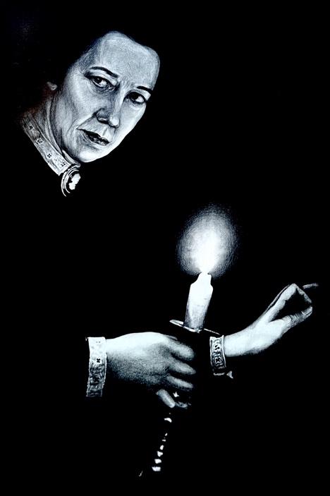 Mrs. Dudley with Candle